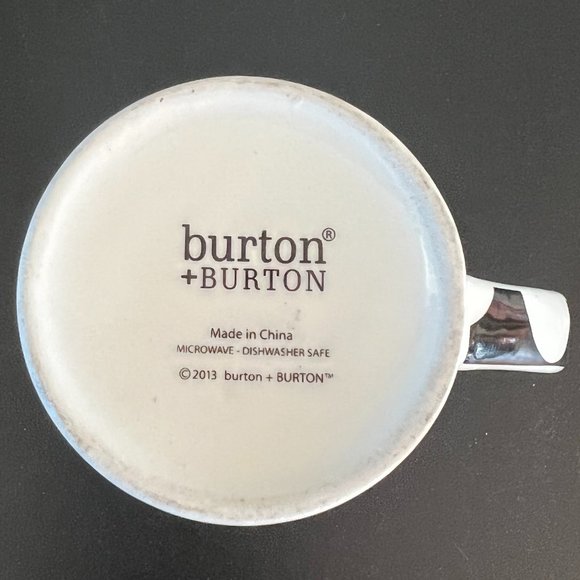 Burton + Burton Onyx Black w/ Large White Polka Dot Ceramic Cup / Mug - Picture 5 of 6